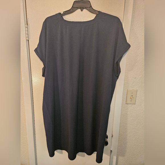 Stylus Cuffed Sleeves w Pockets Navy Dress 3X - Picture 6 of 7